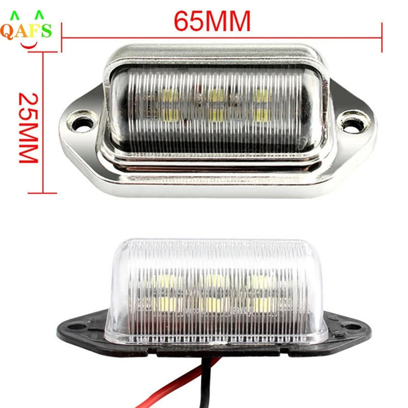 

1pc Chrome 6 LED License Plate Tag Light Lamp for Truck SUV Trailer Van Universal