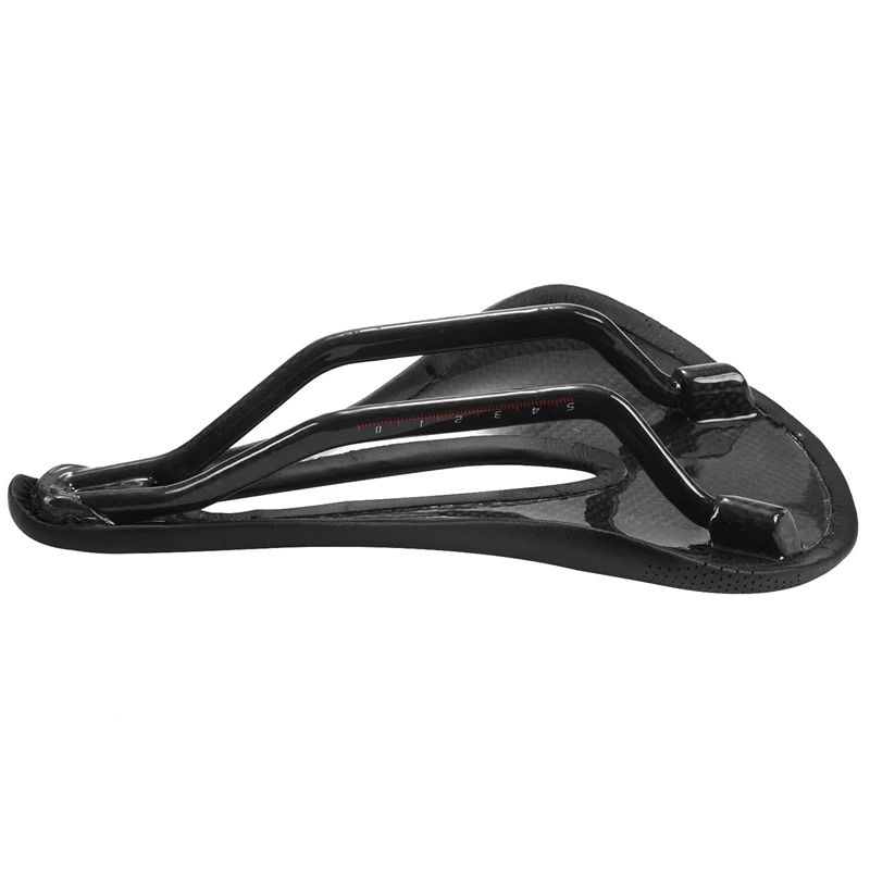 

Hot- Carbon Fiber+Leather Mtb Road Bike Saddle Comfort Mountain Cycling Black Bicycle Seat Pad Cushion 240X143Mm Bike Access