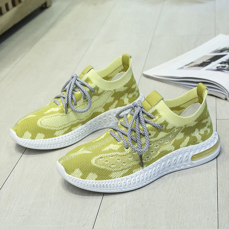 

New fashion ladies fly-knit casual shoes, light and comfortable outdoor travel shoes, non-slip sports running shoes