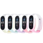 Силиконовый браслет Mi Band 3, 4, 5, с цветным принтом, аксессуары для Mi Band 6