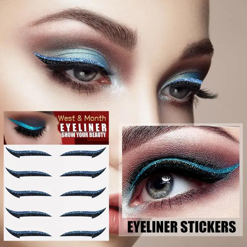 

5Pairs/set Eyeliner Stickers Self-adhesive Eye Shadow Waterproof Stage Eye Makeup Stickers Double Eyelid Stickers Makeup TSLM1
