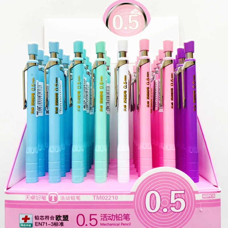 3 шт./лот простой цветной пенал автоматический механический карандаш с ластиком