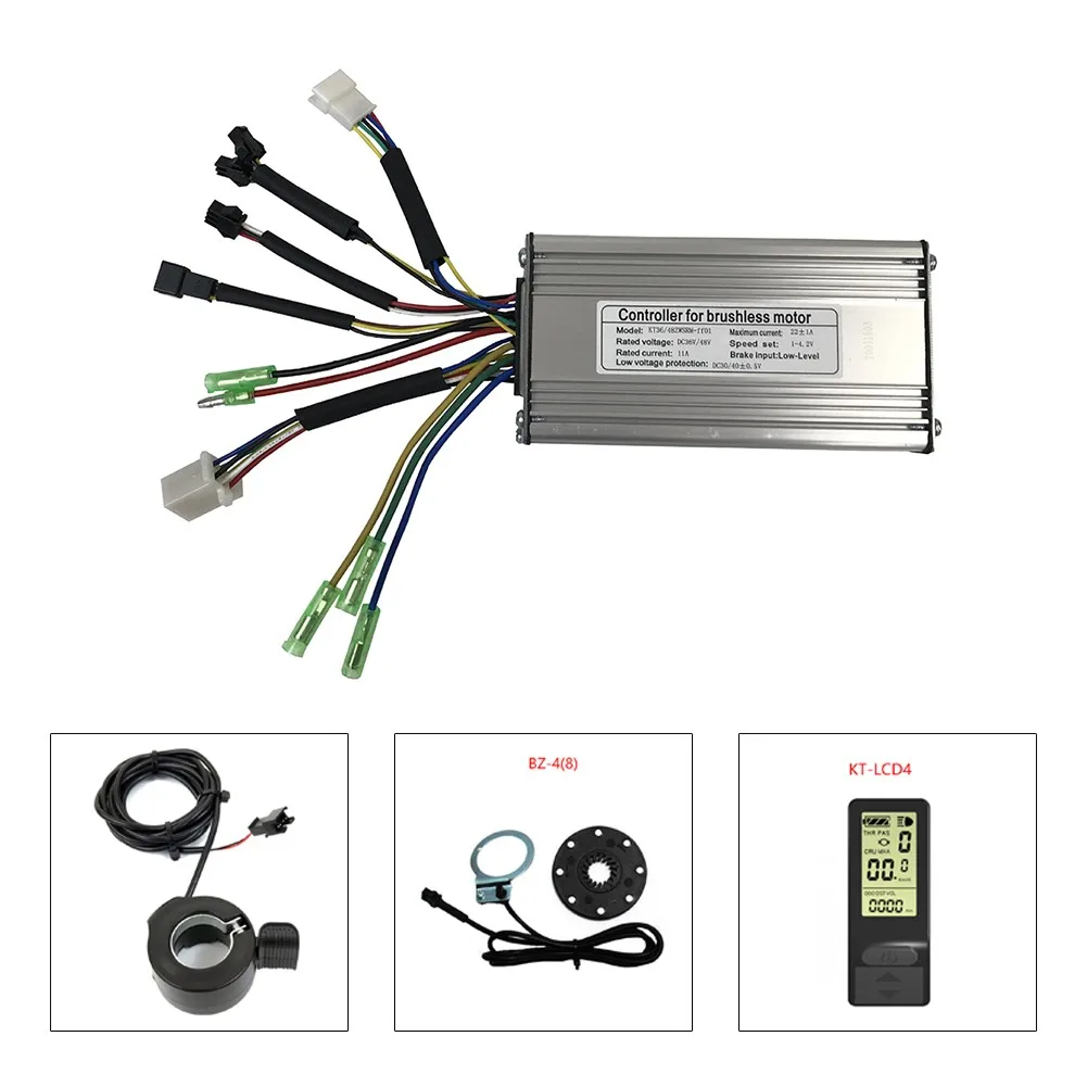 

Контроллер для электровелосипеда KT 36 В/48 в 500 Вт 22A SM + дисплей LCD4 + 8 магнитных датчиков PAS + дроссельная заслонка для большого пальца, аксессуа...