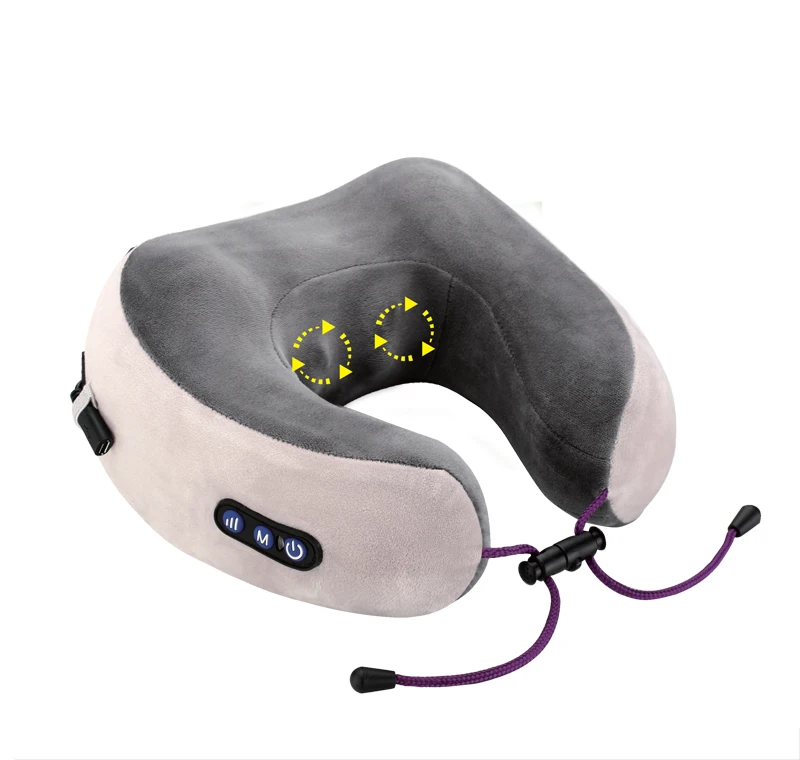 Rechargeable 2 heads KIKI NEWGAIN Массажная u-образная Подушка многофункциональная для плеч и шейного позвонка электрическая уличная портативная Автомобильная забота о здоровье - Цвет: Rechargeable 2 heads