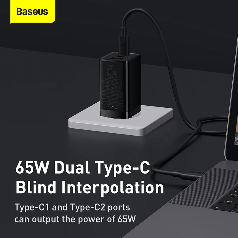 baseus 65w gan3 usb type c charger upgraded phone adapter charger for iphone 13 12 with qc3 0 pd fast charging for xiaomi laptop free global shipping