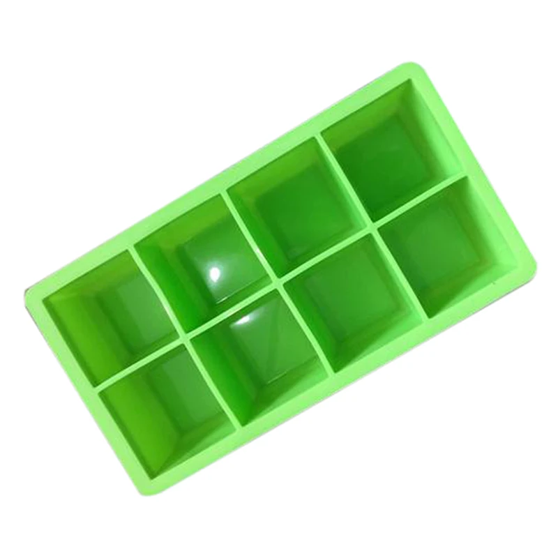 

Black 8 Big Grids Food Grade Silicone Ice Cube Maker Jumbo Large Ice Cube Square Tray DIY Mold Mould Kitchen Accessories