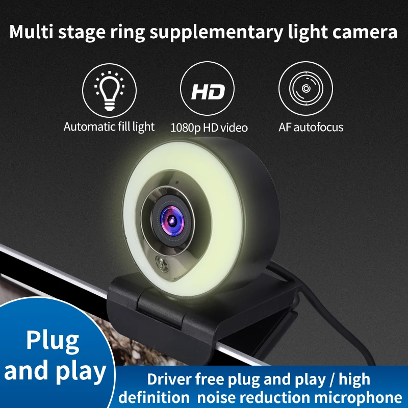 

HD 1080P Webcam Mini Computer PC WebCamera with Microphone Rotatable Cameras for Live Broadcast Video Calling Conference Work