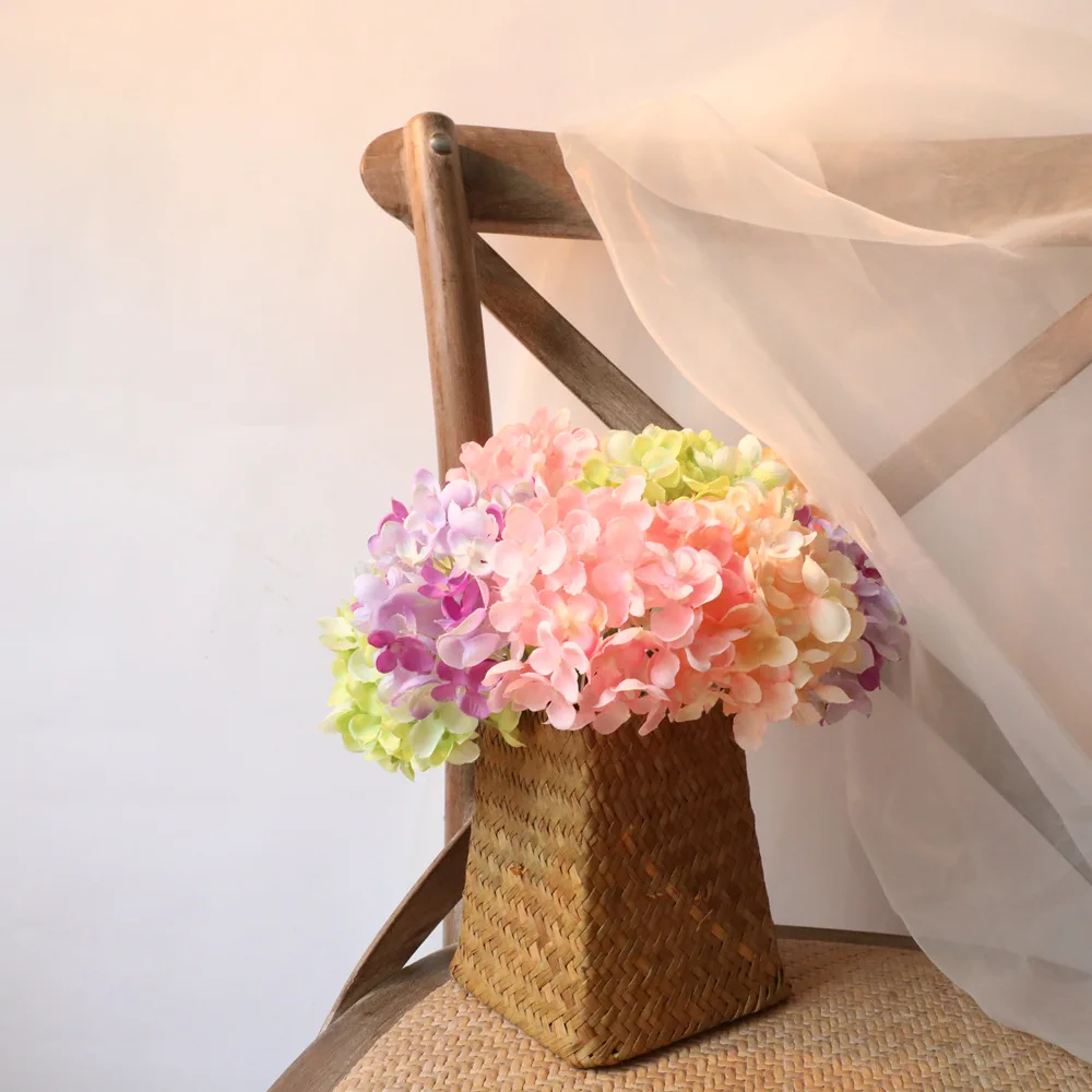 

Simulation Flower Hydrangea Silk Bouquet Photography Props Retro Bride Holding Fake Flowers Home Wedding Decoration Accessories