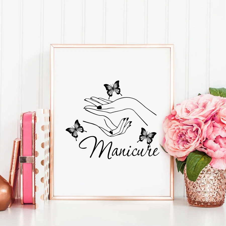 Настенная живопись на холсте постер для салона красоты и ногтей картина маникюра
