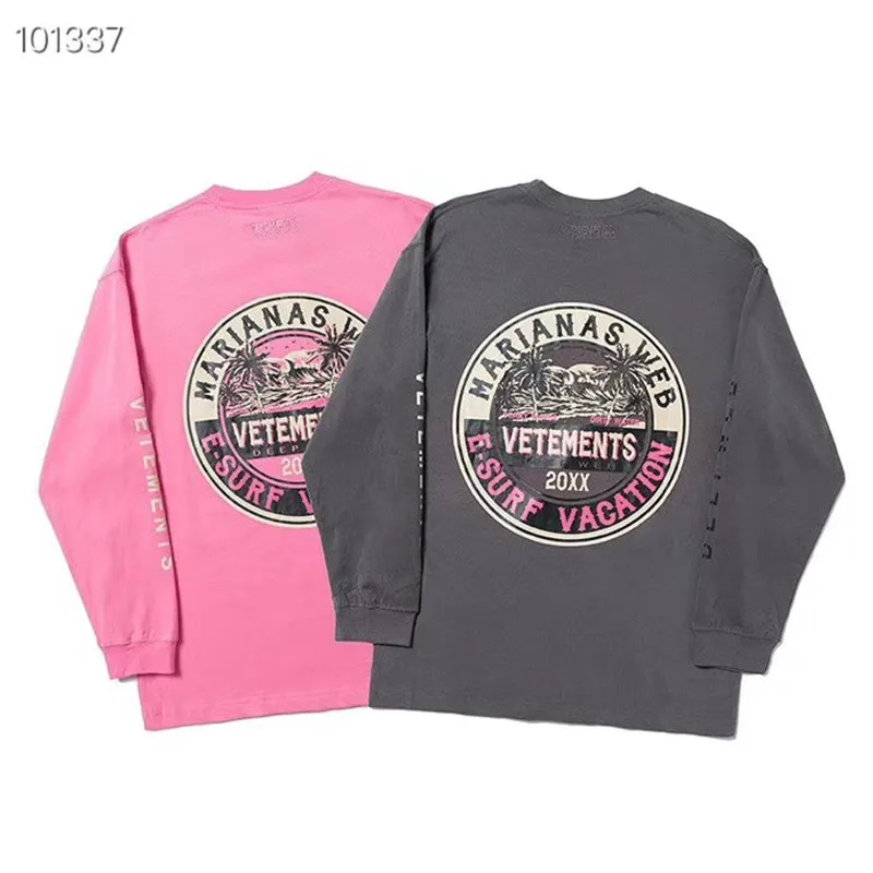 

Latest Fall/Winter Vetements Mens Women Long sleeved T-shirt High Quality Fashion Casual T t-shirts