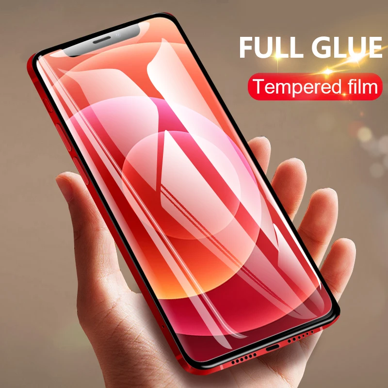 

protective glass For Iphone 13 12 11 pro max mini screen protector Full glue tempered for iphone xs max XR glass accessories