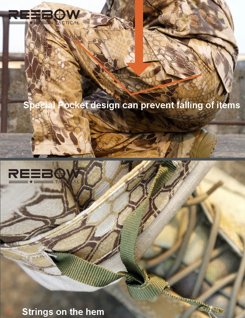 Тактические уличные охотничьи брюки REEBOW для страйкбола мужские камуфляжные