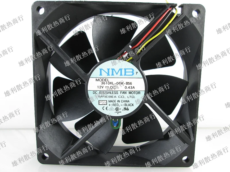 

NEW 3610KL-04W-B56 12V 0.43A 9CM 9025 3wire Motor protection cooling