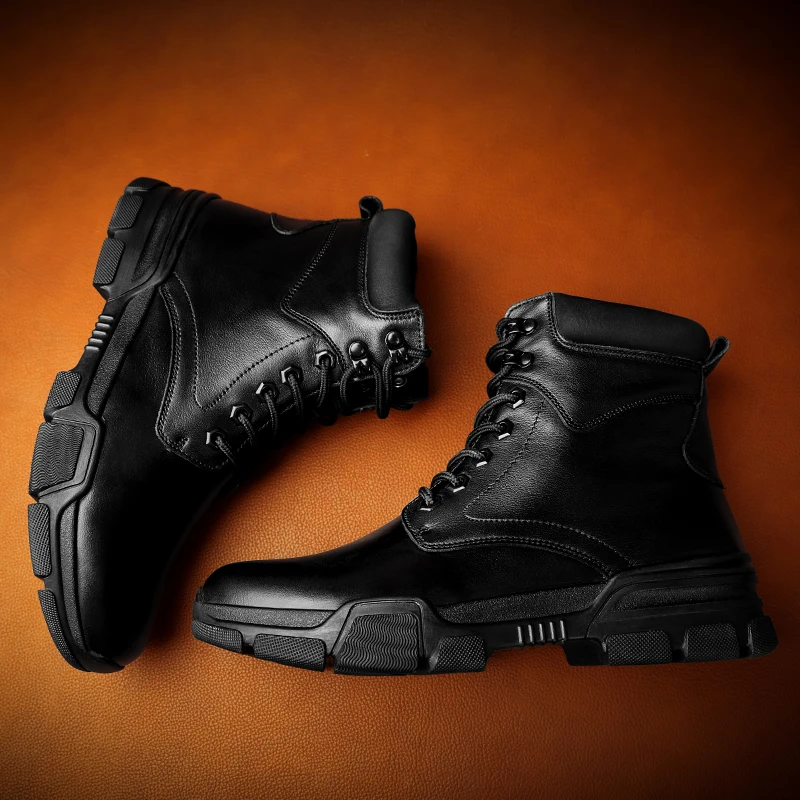 Высокие ботинки ручной работы высокого качества зимние с мехом из натуральной