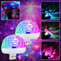 mini usb crystal ball stage lamp portable sound control disco light colorful effect led light for car home party club decoration