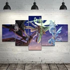 Печатный постер Asta and Yuno, домашний декор, холст с черным клевером, картина, модульное искусство, 5 панелей, аниме Noell Silva, картины для спальни