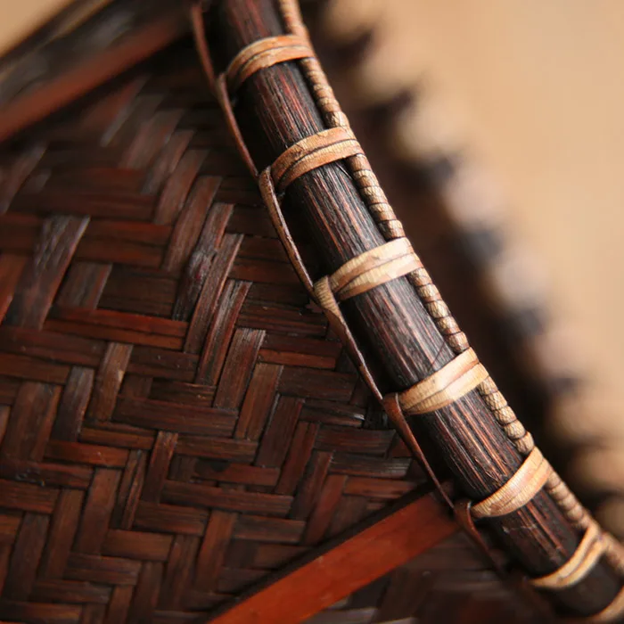 Japanese Style Vintage Handmade Bamboo Weave Vase Flower Baskets Tabletop Flowerware Accessories Jardiniere Creative Home Decor | Дом и сад