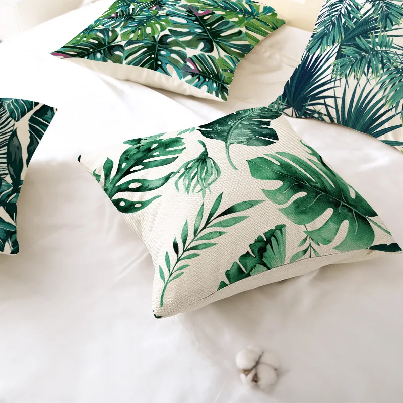 

Home Green Tropical Fruit Linen Hugging Pillow Case Without Pillow Core Cushion Cover Waist Pillow Case wholesale