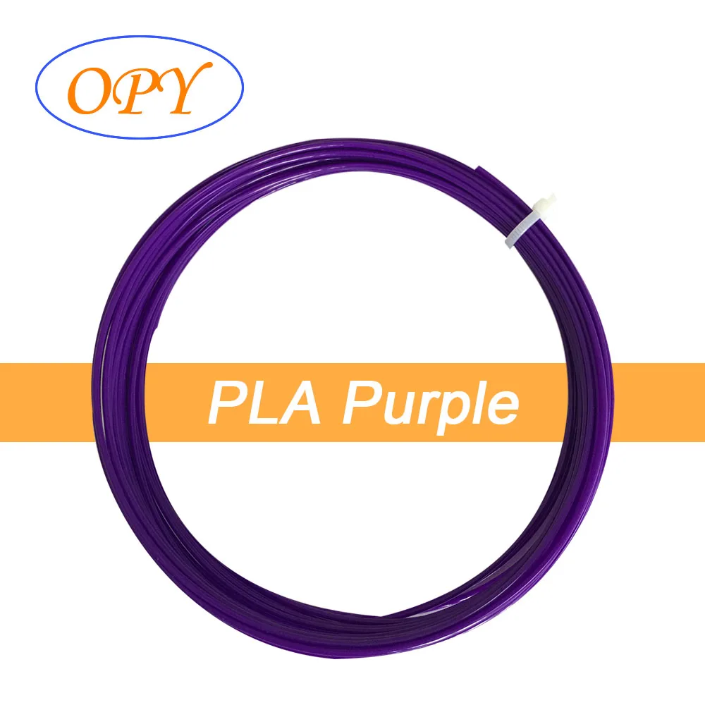 PLA Purple 10m 3D печатная ручка материал Блестящий деревянный мрамор шелк золотая нить 10 м 1,75 мм Rohs Fdm впечатляющая масса термопластичная жесткая нить - Цвет: PLA Purple 10m