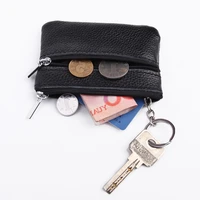 key ring coins wallet change bag short genuine leather coin purse slim key wallets earbuds storage bag credit card holder