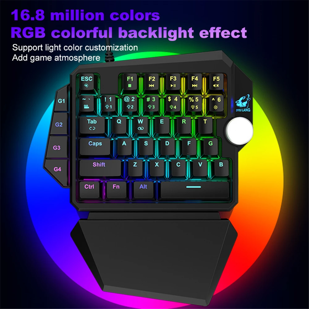 One-hand Mechanical Keyboard Cool Gaming RGB for Computer Host Laptop PS LED Membrane Sensitive Throne Mini | Компьютеры и офис