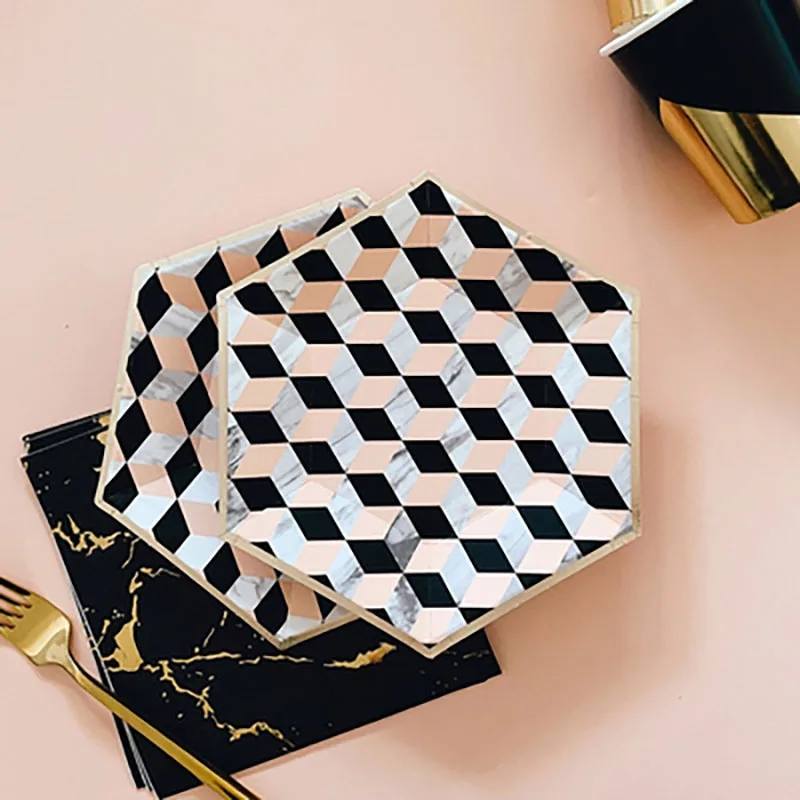 

8pcs Plastic Plates Paper Plate Disposable Tableware Dessert Wedding Birthday Table Decoration Party Supplies Посуда Luminarc