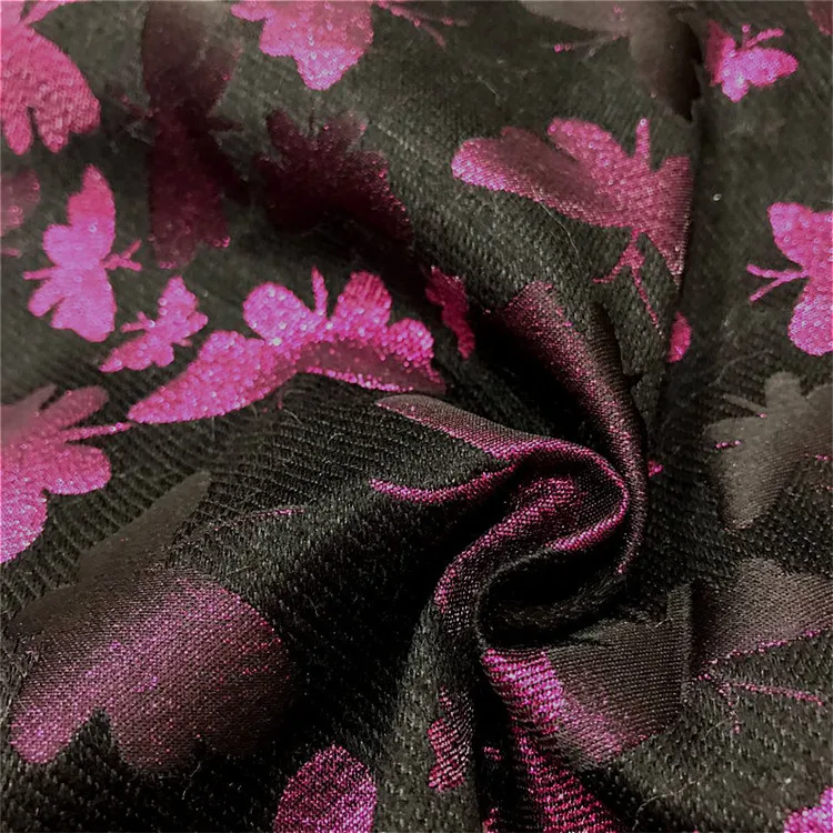 CF433 модная Высококачественная жаккардовая ткань с золотыми бабочками