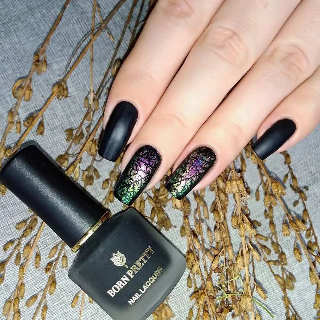BORN PRETTY матовый лак для ногтей для рисования ногтей Черный Серый матирующий лак для ногтей блестки Micas дизайн ногтей 6 мл для самостоятельного маникюра