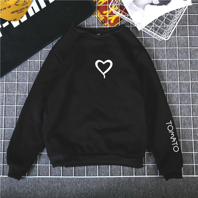 Style 6 Black Худи с сердцем, свитшоты, женская повседневная одежда, Kawaii Harajuku, новинка, одежда в стиле панк для девочек, европейский Топ, корейский стиль, sudadera mujer - Цвет: Style 6 Black