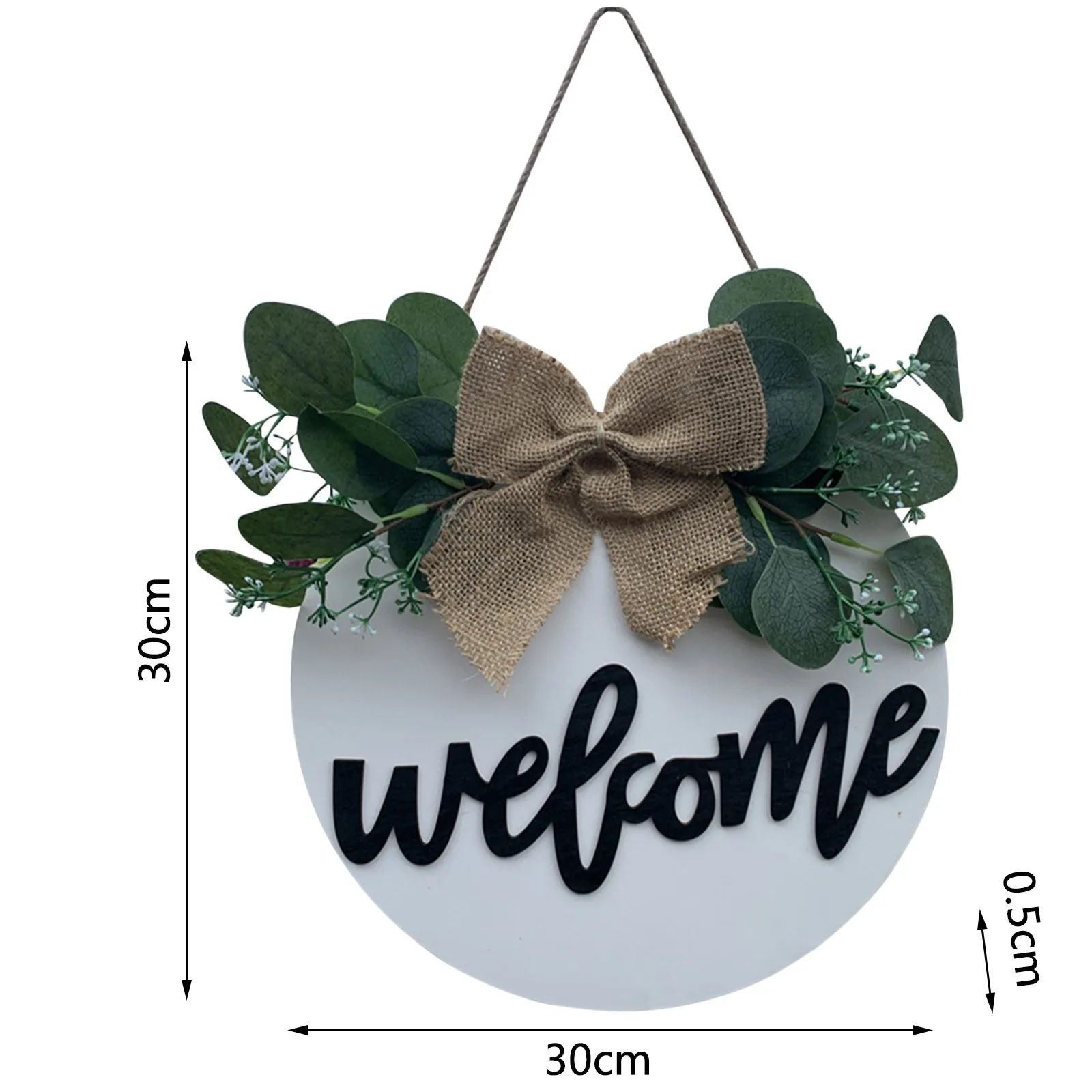 

Diy Welcome Door Handmade Decoration Round Listing With Flower Wood Home Decoration Pendant Gifts Art Plaque Sign For Home Decor