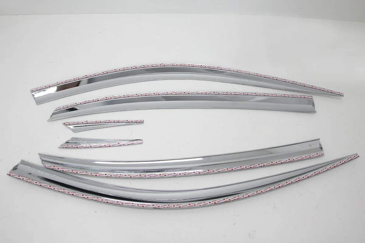 

Chrome Door Visor Side Window Deflector Shade Sun Rain Shield Silver Trips Eaves for Kia Equus 2009-2015