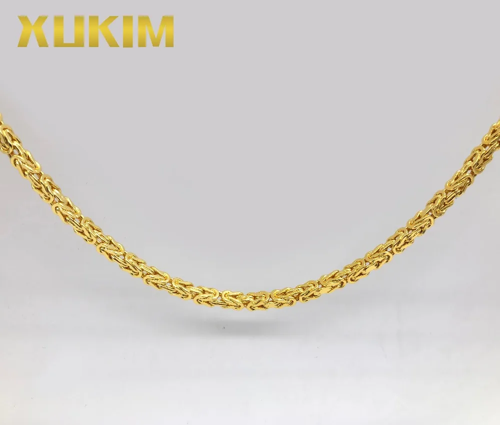 Xukim ювелирные изделия 6 мм золото Byzatine цепь высокого качества серебро