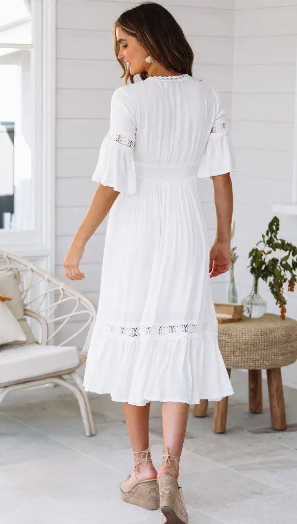 

2018 cross-border European and American fashion deep V lace stitching dress women
