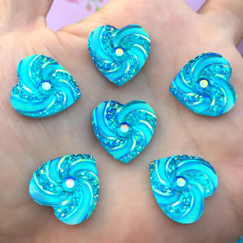 Пуговицы Стразы с блестящими сердечками 100 шт. 20 мм Кристаллы из смолы стразы