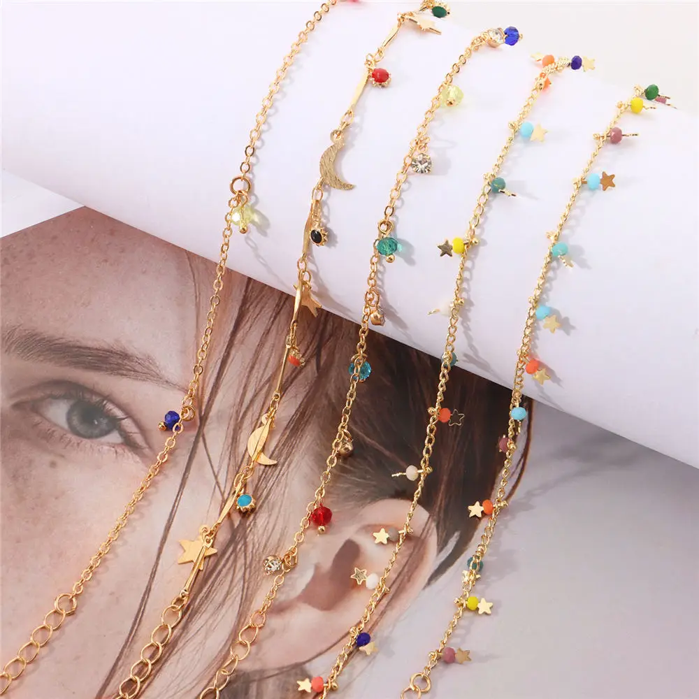 Мода смайлик с клипсами Дурной глаз красочные крошечные бусины кулон ножные