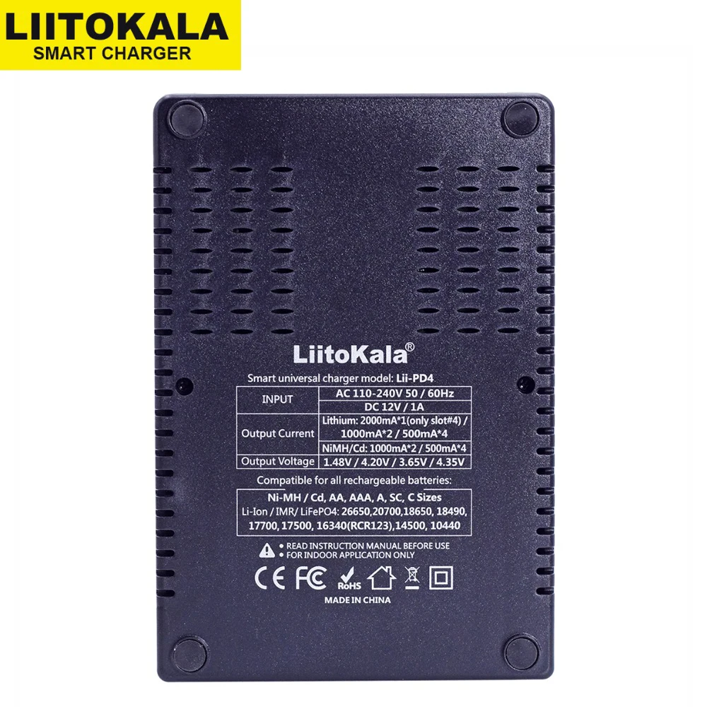 

2021 Liitokala Lii-PD4 Lii-PL4 battery charger 18650 charger For 3.7V Li-ion 1.2VNiMH 26650 21700 18350 18500 AA AAA battery