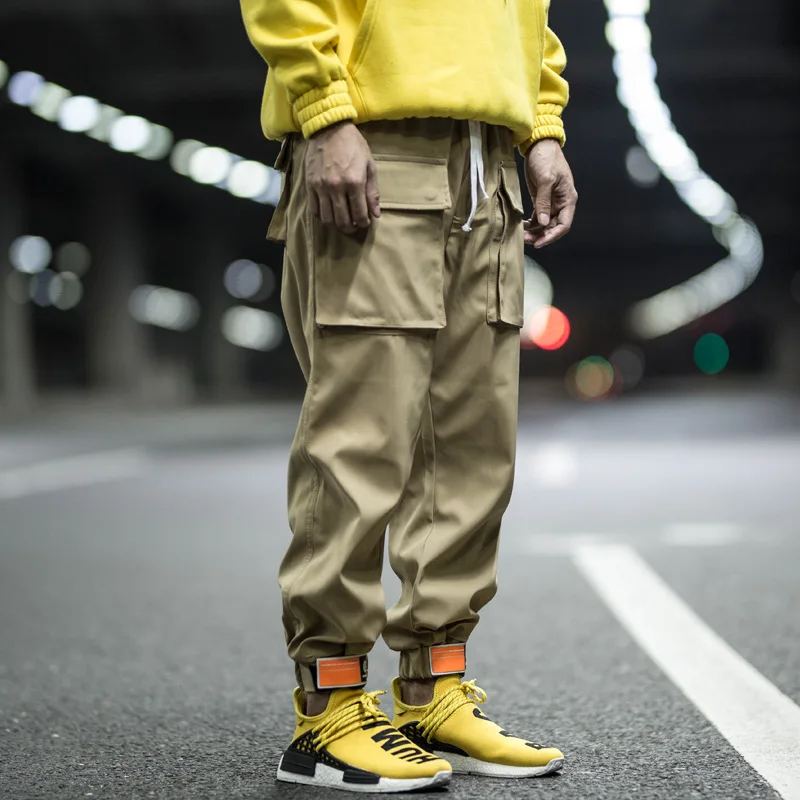 

Multi-pocket Harem Pants Men Streetwear Punk Cargo Pant Hip Hop Casual Trousers Joggers Male Black Blue Pants