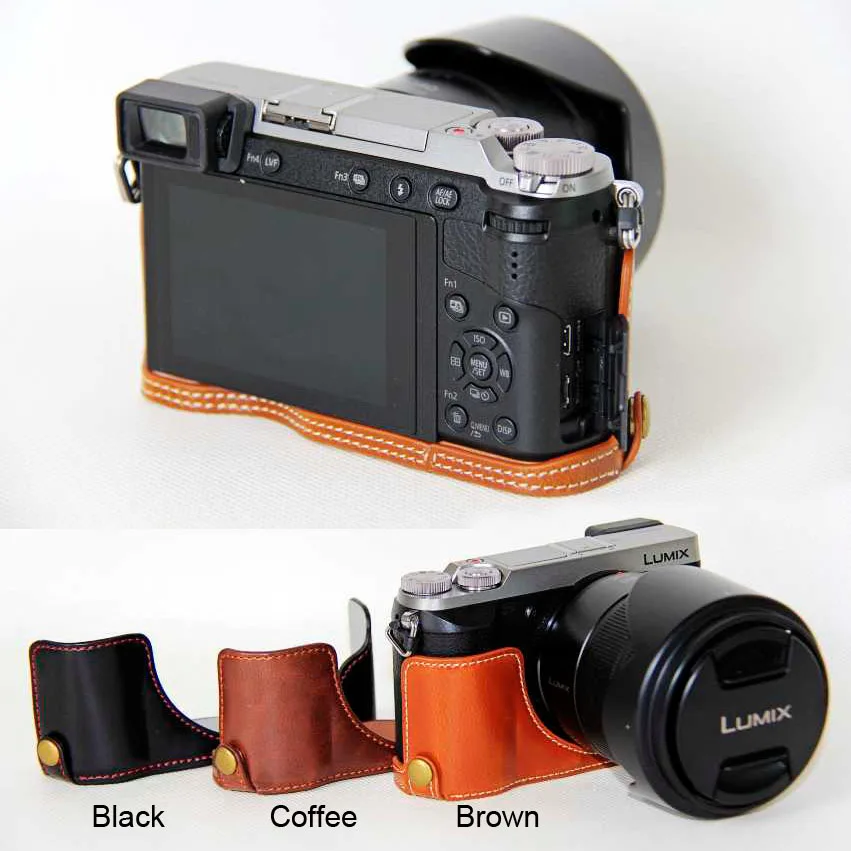Кожаный защитный чехол для фотоаппарата Panasonic LUMIX DMC GX85|Сумки фото-/видеокамеры| |