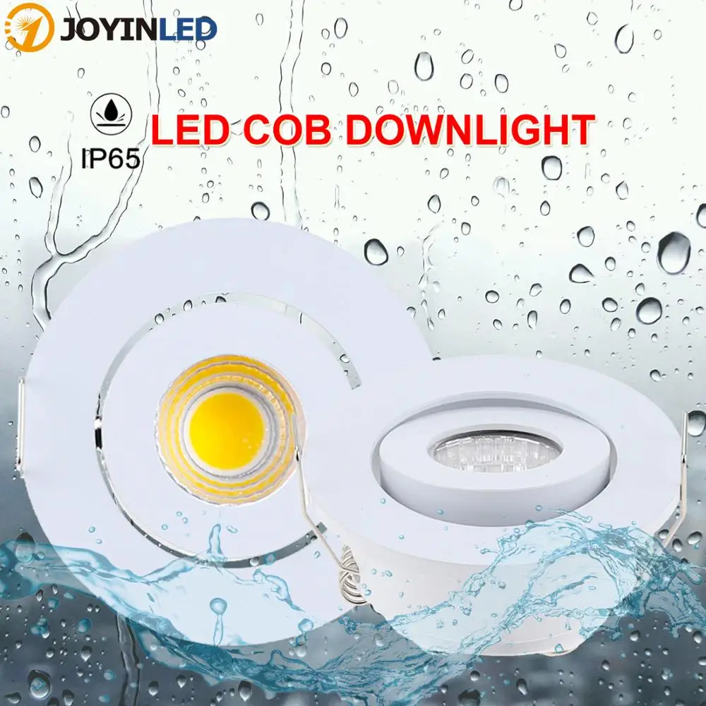 10pcs/lot Adjustable Dimmable Waterproof LED Down lights 3W AC90-260V LED Downlight Outdoor Led Ceiling Lamps For Bathroom Bulb