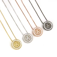 sa silverage a z hot selling micro inlaid 26 english letters necklace gold round zircon pendant choker necklace 2020