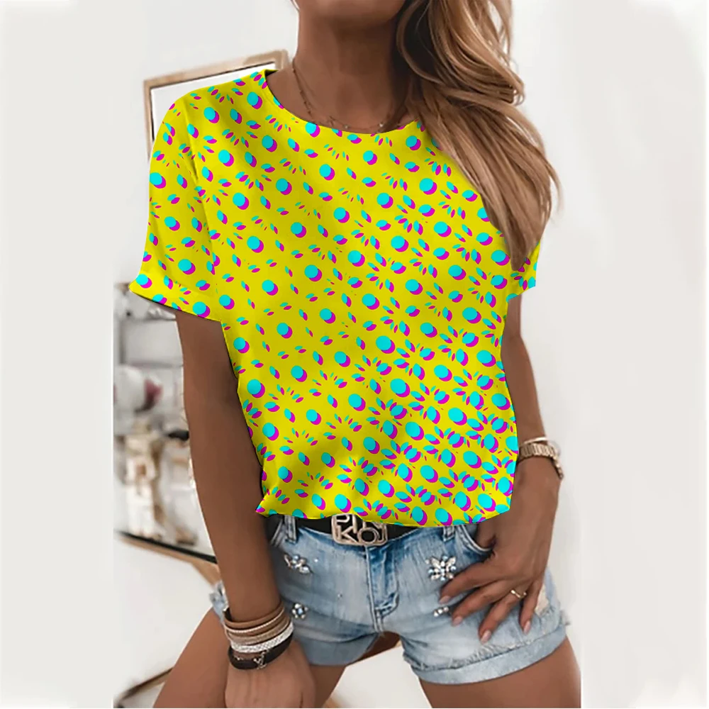 

Cross-Border Women's Pop Art Graphic Digital Print Round Neck T-shirt