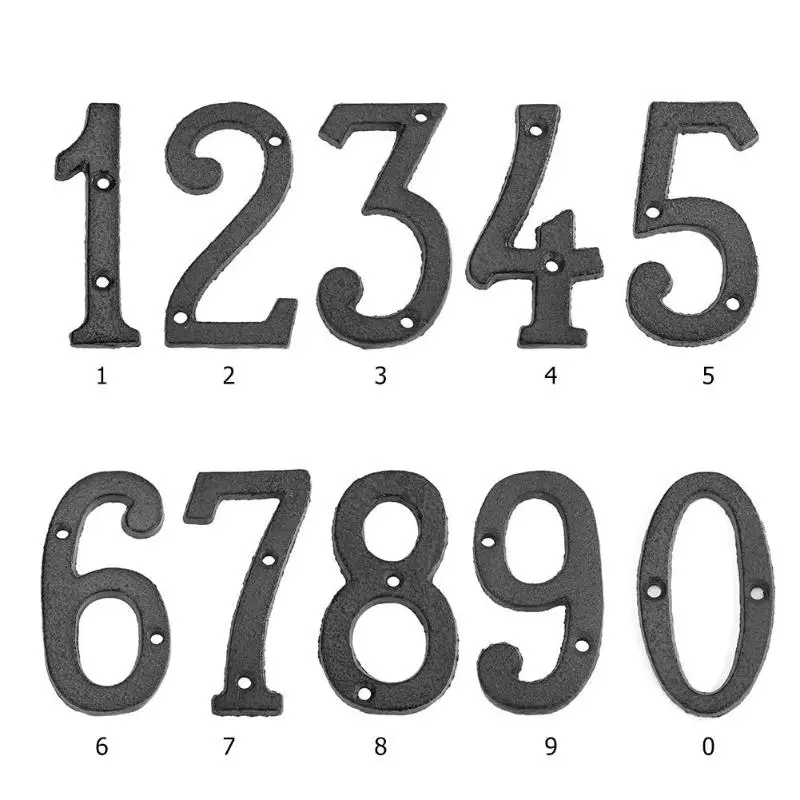 Металлические цифровые цифры чугунный домик вывеска дверная пластина сделай сам