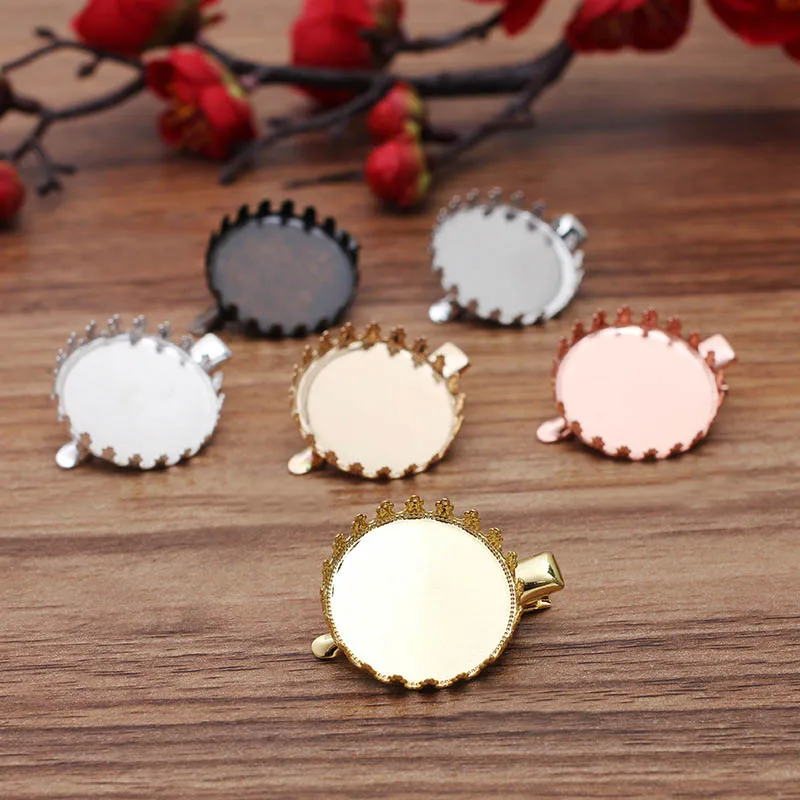 Круглая Корона 10 шт. 25 мм гнездо шпильки для волос полимерные заготовки под