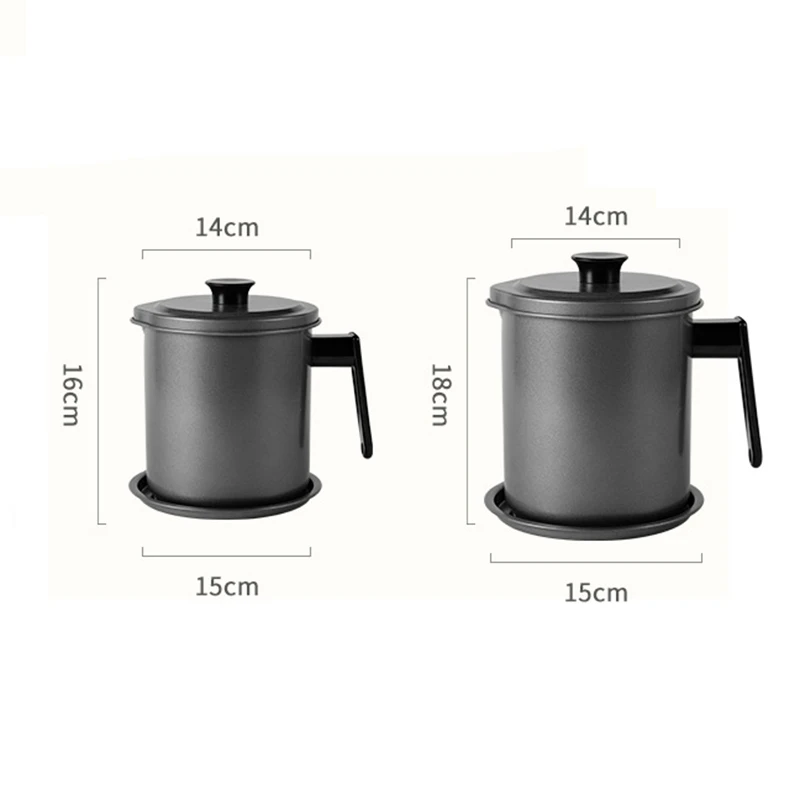 

Stainless Steel Oil Strainer Bacon Grease Storage Container with Removable Fine Filter With Lid Oil Bottle Kitchen LXY9
