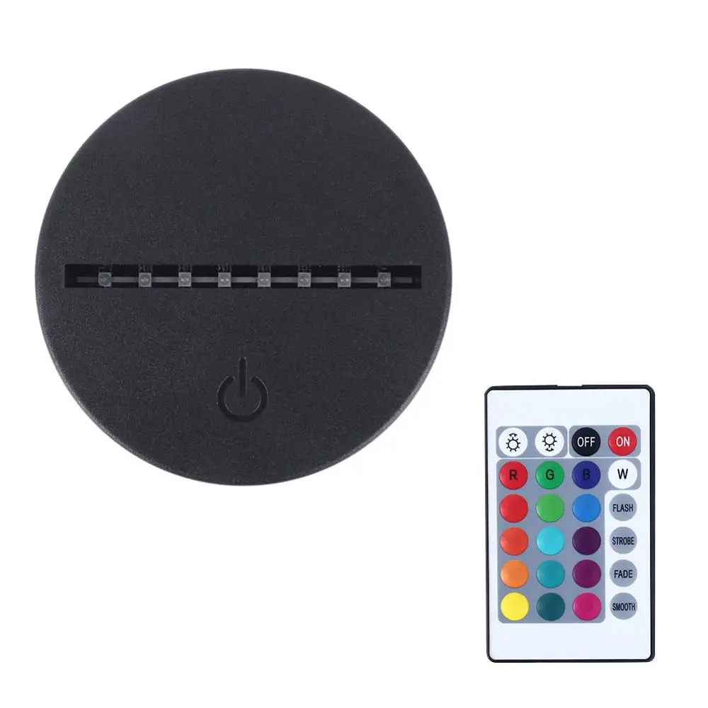 Светодиодный ночной Светильник люминесцентная лампа держатель 3D дистанционного