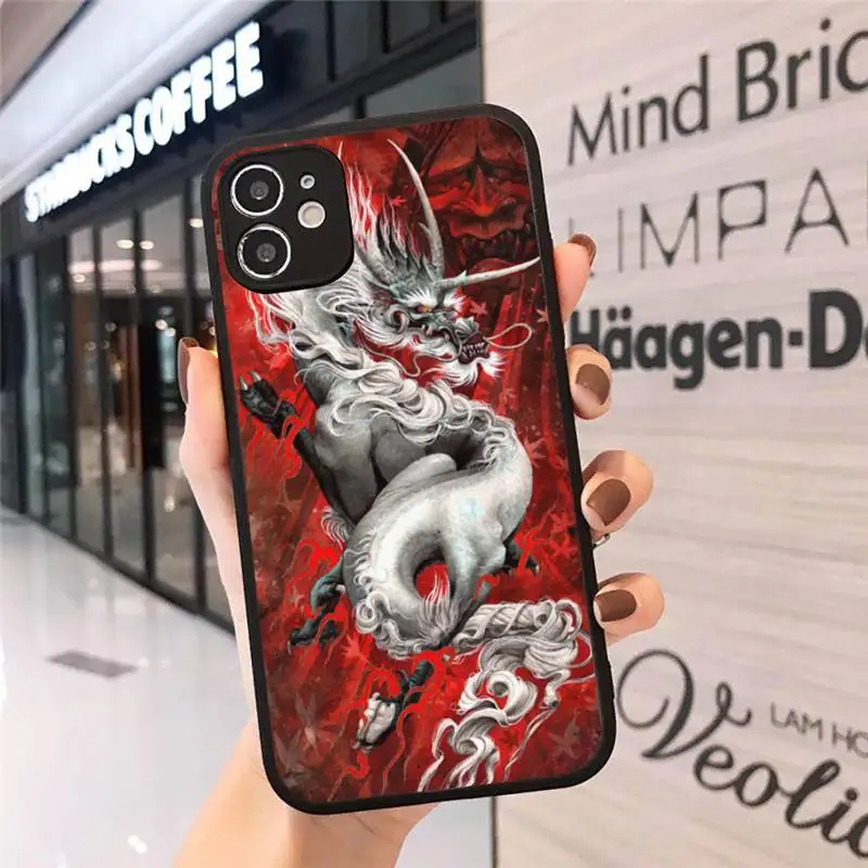 

Dragon Chinese style flame cool Phone Cases Matte Transparent for iPhone 7 8 11 12 s mini pro X XS XR MAX Plus cover funda