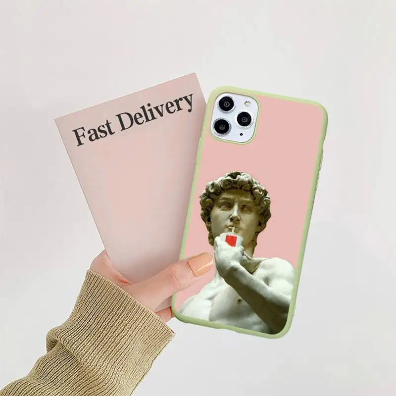 

David Medusa plaster art Phone Case Candy Color for iPhone 11 12 mini pro XS MAX 8 7 6 6S Plus X 5S SE 2020 XR
