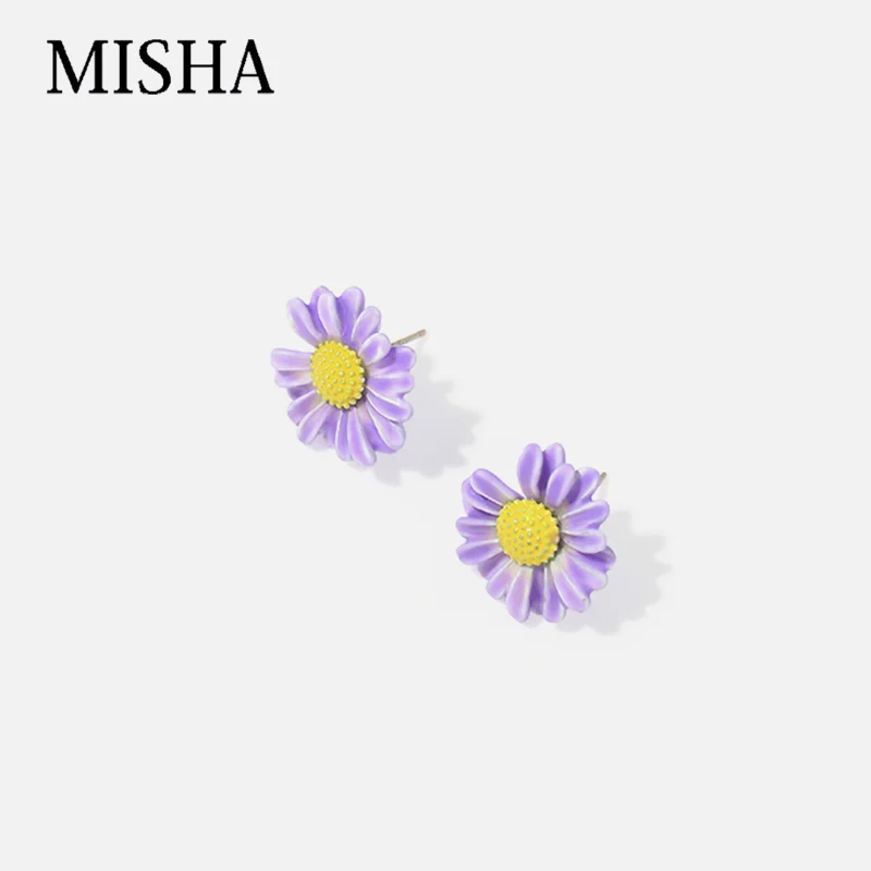 Женские серьги гвоздики с ромашками MISHA корейская модная Очаровательная