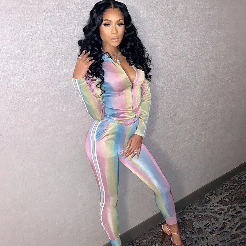 Осенний спортивный костюм для женщин повседневный комплект укороченный топ на