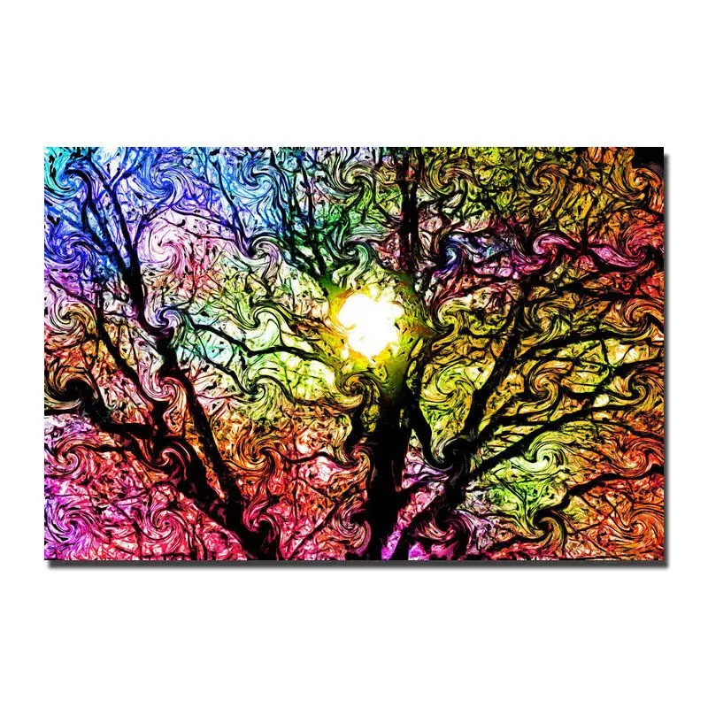J0253 Psychedelic Trippy цветной Шелковый плакат художественный свет холст украшение для
